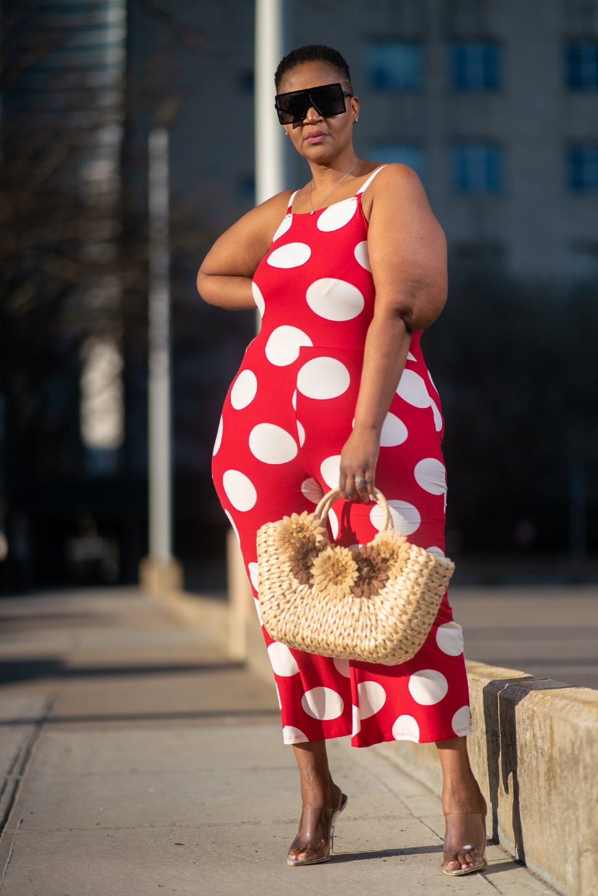 Lady in Red Polka Dot Jumpsuit - Noli-Fashion