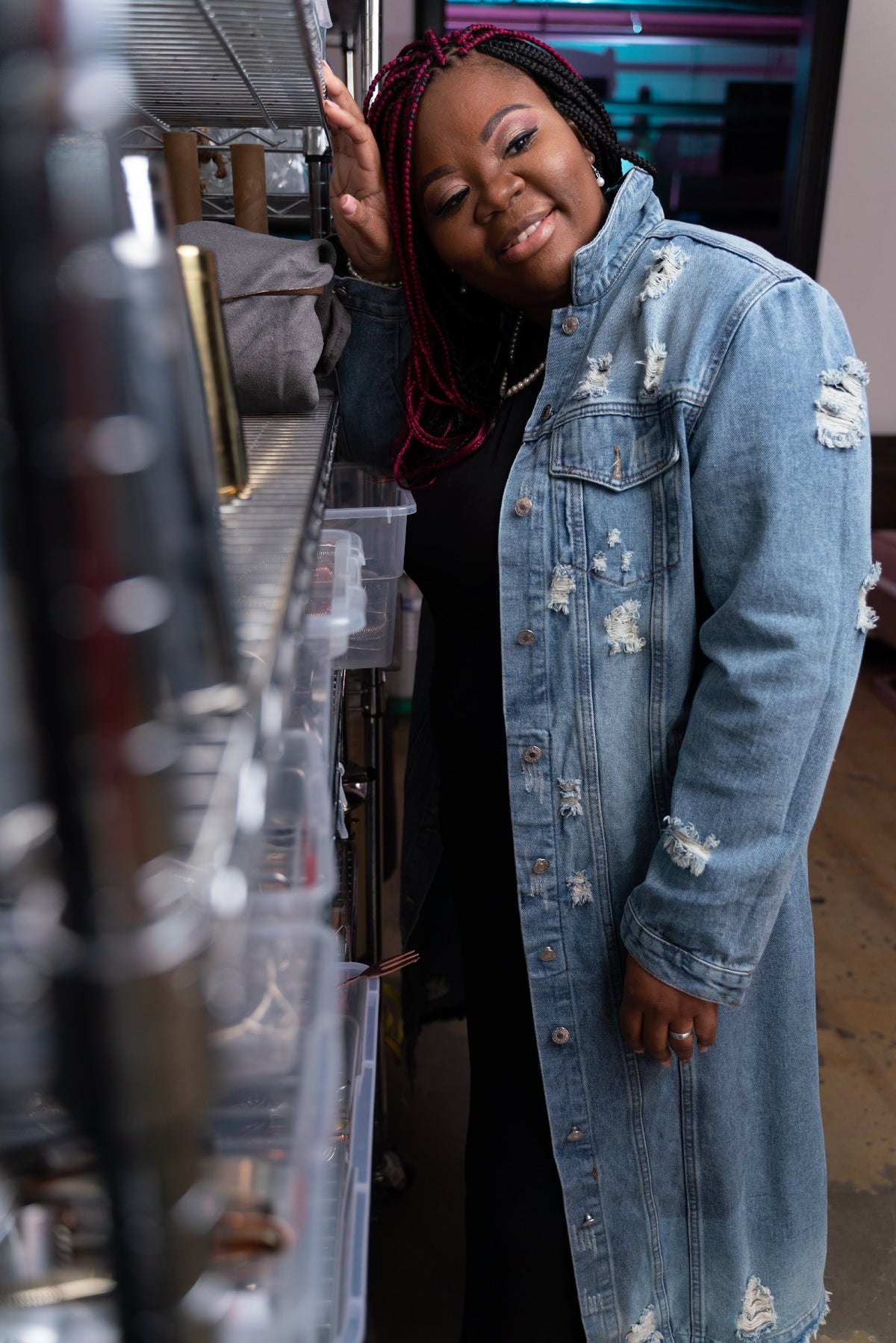 Ripped Long Denim Jacket - Noli-Fashion