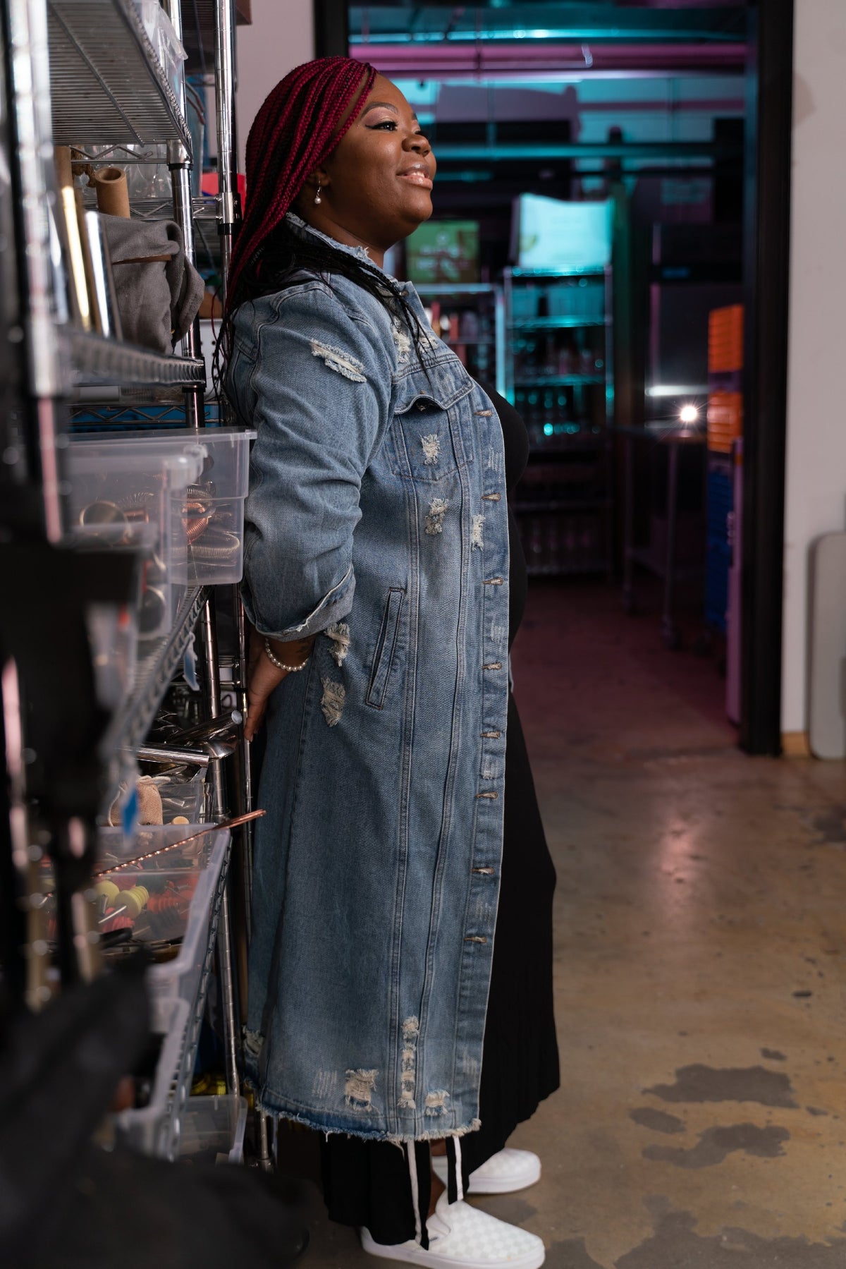 Ripped Long Denim Jacket - Noli-Fashion