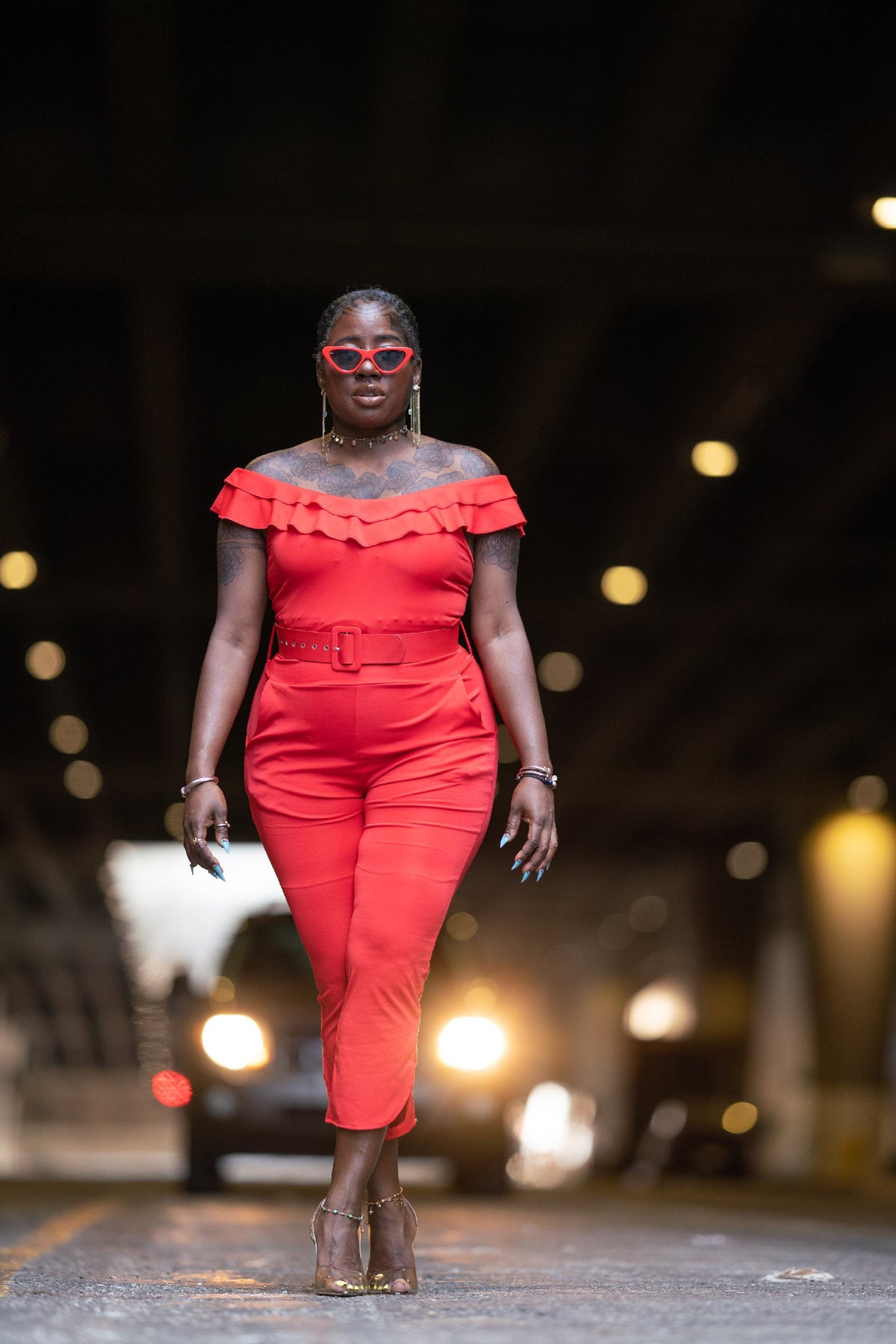 Lady In Red Jumpsuit - Noli-Fashion