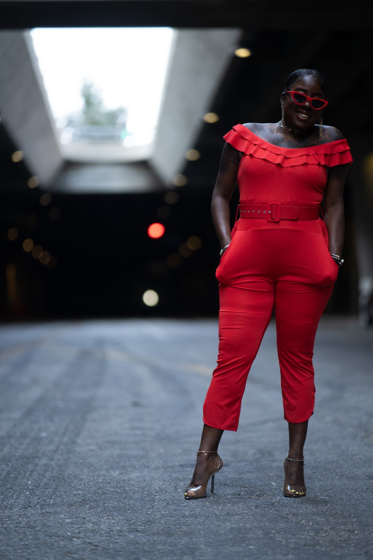 Lady In Red Jumpsuit - Noli-Fashion